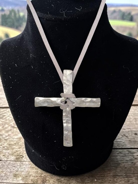 GypsyCwboy Accessories - Gypsy Cowboy Handmade Hammered Steel Cross Necklace